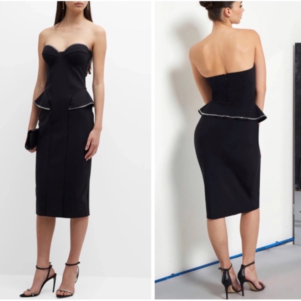 CHIARA BONI TERENZIA Elegant Black Strapless Dress